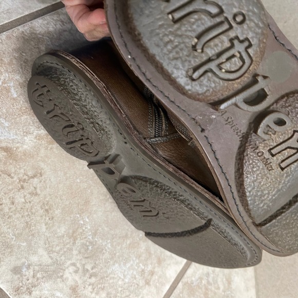 Trippen USA Sz 6(36)Brown Leather Tall Biker Boots Buckle Strap Zip Up Women's - Picture 11 of 16